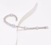 Round Diamonique 100-Facet Oval Tennis 6-3/4" Bracelet Sterling Silver